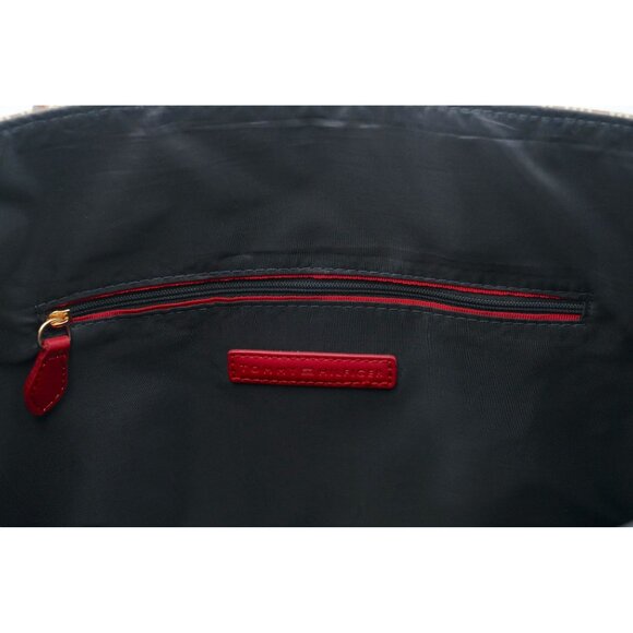 Tommy Hilfiger Allover Logo Tote Jacquard Handbag Brown 16.5" x 6.5" x 11.25" - Picture 4 of 9